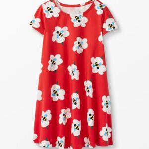 Hanna Andersson Bumblebee Floral Red Dress Sz 110cm